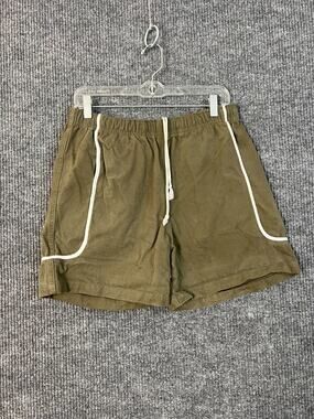 Whim Womens Green Pull On Shorts Womens Medium High Rise Boho Drawstring Casual